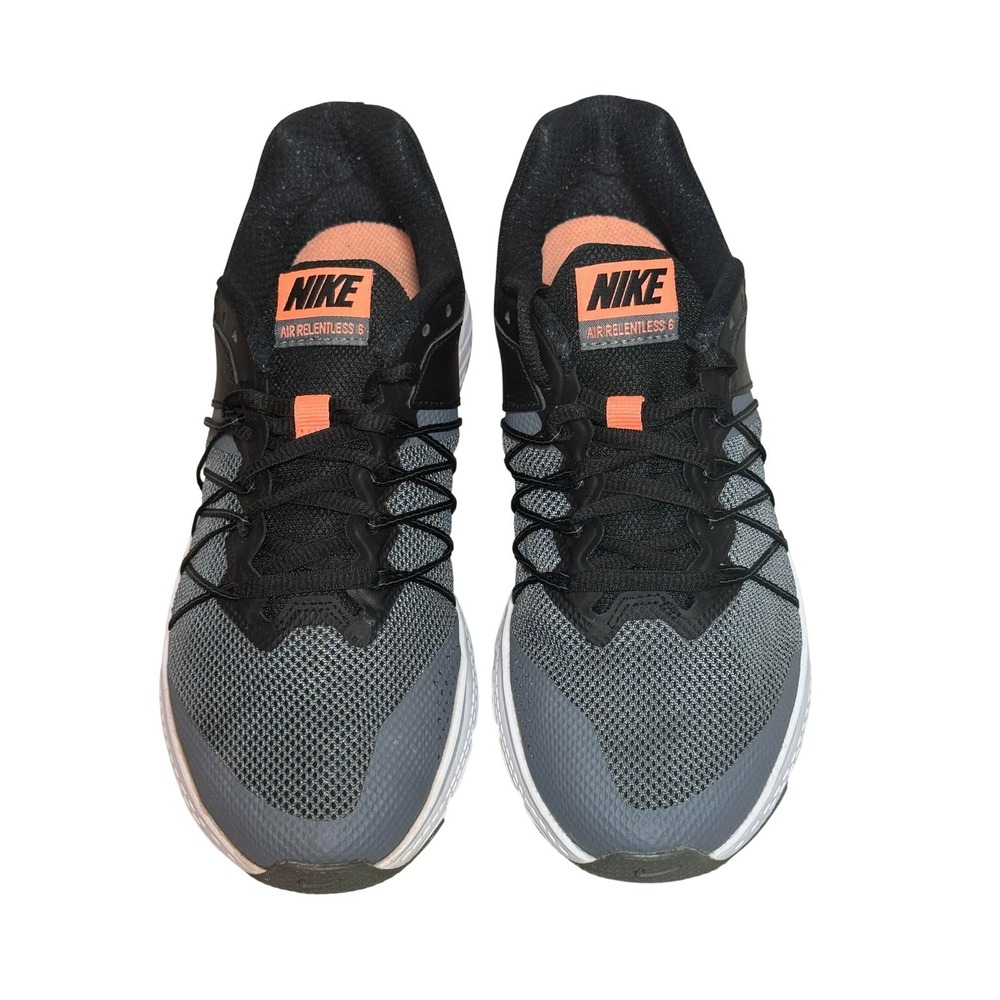 Nike Air‎ Relentless 6 Men's Running Shoes Black Gray Orange Size 6